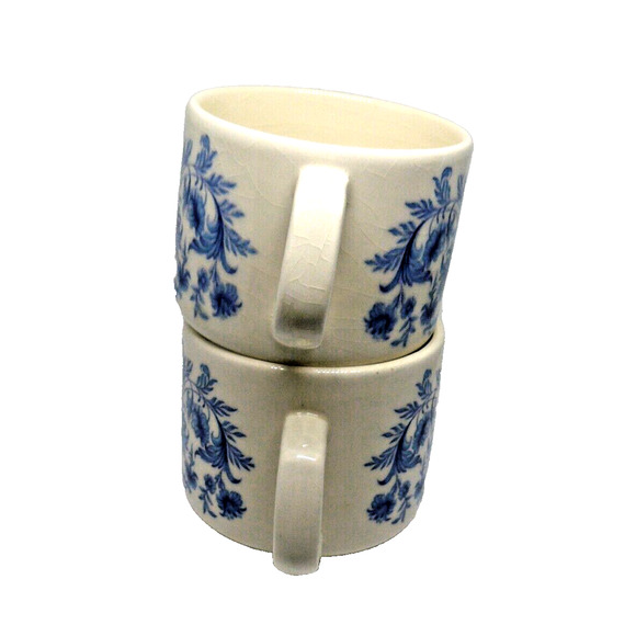 Sado Internacional Two Tea Cups Made in Portugal Blue and White EUC Vintage - Picture 8 of 8
